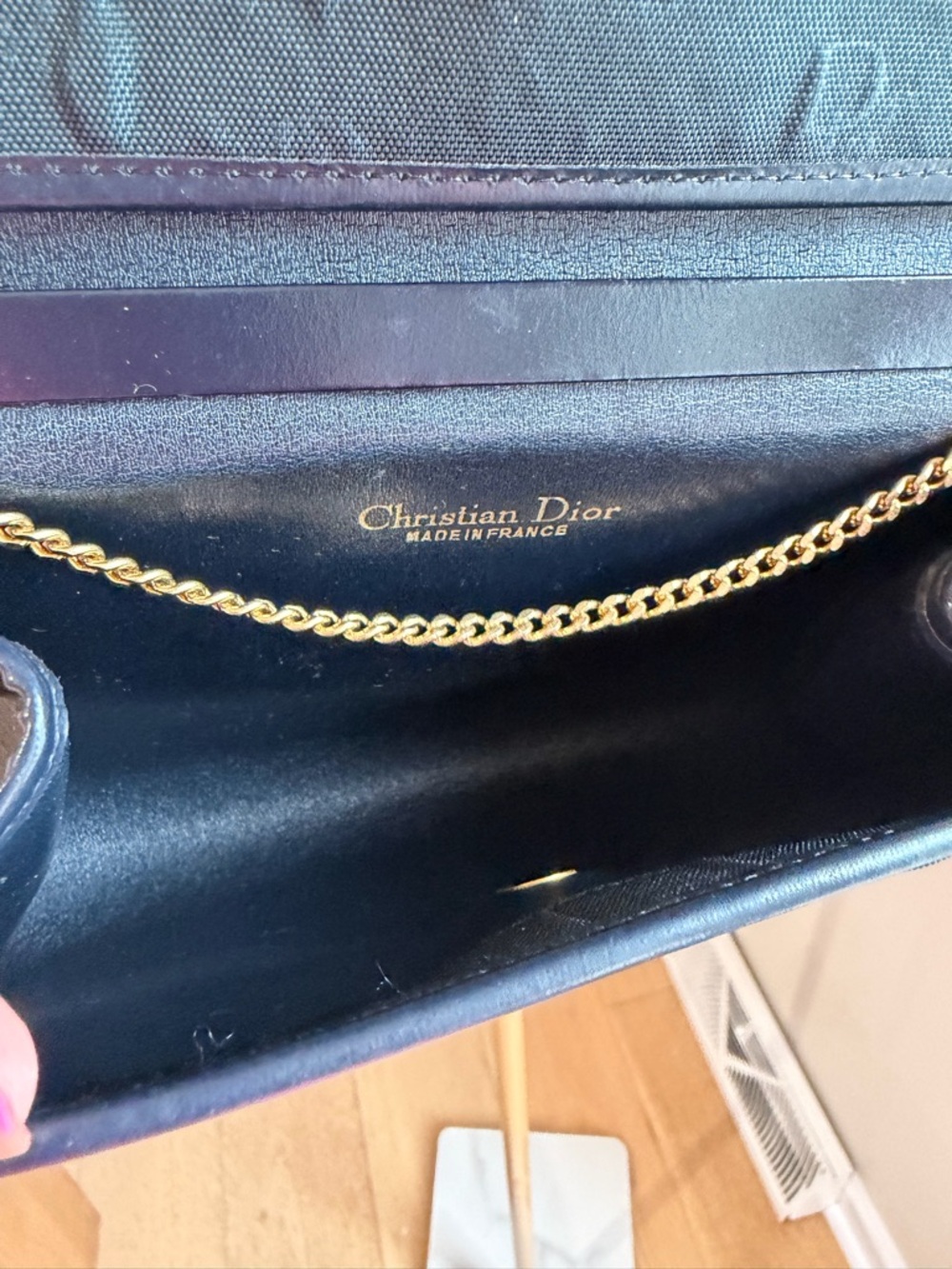 Dior Trotter Cloth Crossbody with Gold Chain - Picture 9 of 10